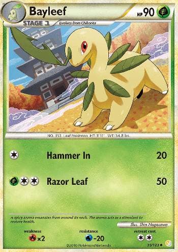 Carta Bayleef (35/123) do set HeartGold SoulSilver — Pokémon TCG | Bynx