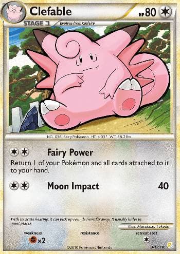 Carta Clefable (3/123) do set HeartGold SoulSilver — Pokémon TCG | Bynx