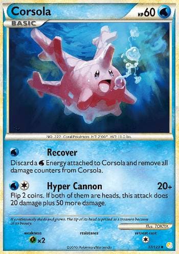 Carta Corsola (37/123) do set HeartGold SoulSilver — Pokémon TCG | Bynx