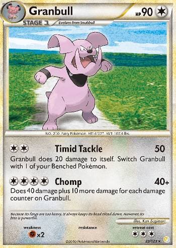 Carta Granbull (22/123) do set HeartGold SoulSilver — Pokémon TCG | Bynx