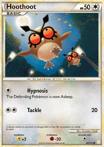 Carta Hoothoot (66/123) do set HeartGold SoulSilver — Pokémon TCG | Bynx
