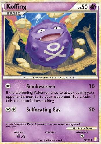 Carta Koffing (70/123) do set HeartGold SoulSilver — Pokémon TCG | Bynx