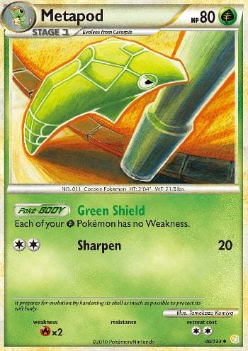 Carta Metapod (46/123) do set HeartGold SoulSilver — Pokémon TCG | Bynx