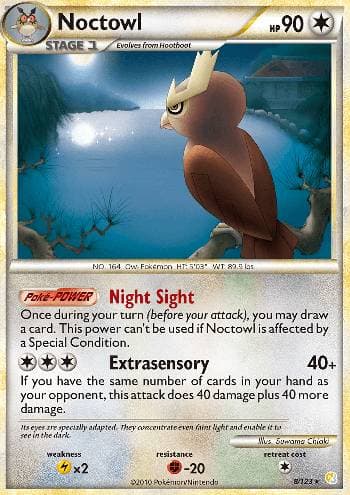 Carta Noctowl (8/123) do set HeartGold SoulSilver — Pokémon TCG | Bynx