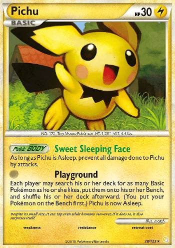 Carta Pichu (28/123) do set HeartGold SoulSilver — Pokémon TCG | Bynx