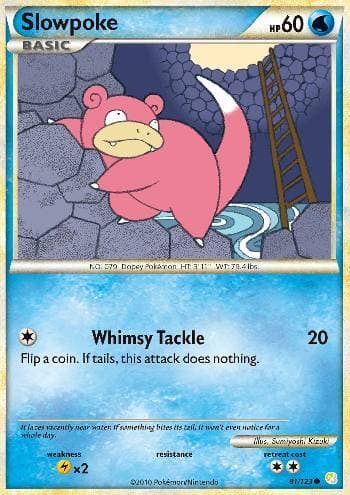 Carta Slowpoke (81/123) do set HeartGold SoulSilver — Pokémon TCG | Bynx