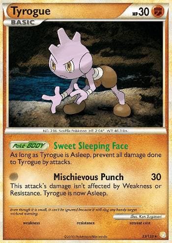 Carta Tyrogue (33/123) do set HeartGold SoulSilver — Pokémon TCG | Bynx