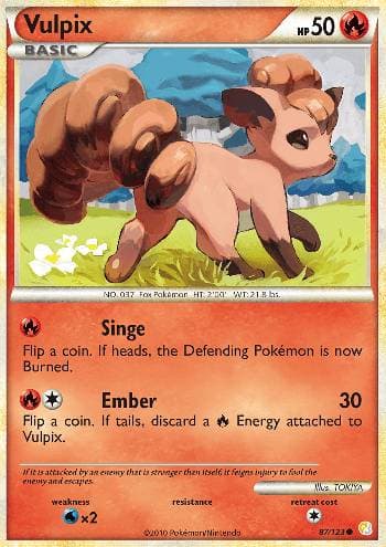 Carta Vulpix (87/123) do set HeartGold SoulSilver — Pokémon TCG | Bynx
