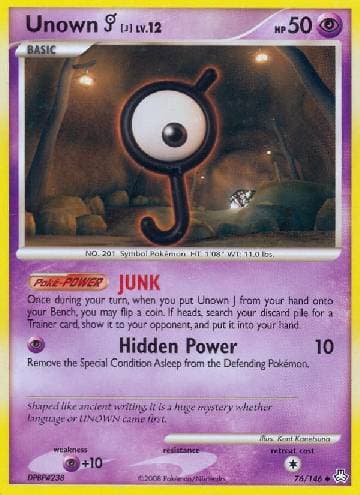 Carta Unown J (76/146) do set Legends Awakened — Pokémon TCG | Bynx