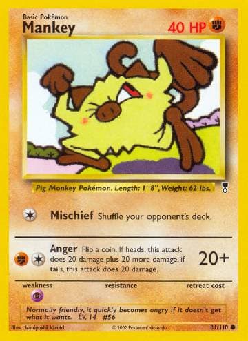 Carta Mankey (81/110) do set Legendary Collection — Pokémon TCG | Bynx