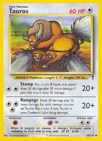 Carta Tauros (65/110) do set Legendary Collection — Pokémon TCG | Bynx