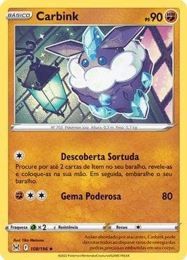 Carta Carbink (108/196) do set Origem Perdida — Pokémon TCG | Bynx