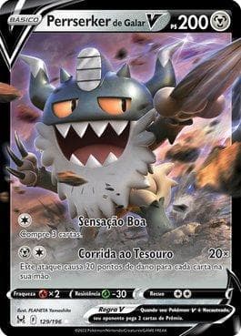 Carta Galarian Perrserker-V (129/196) do set Origem Perdida — Pokémon TCG | Bynx