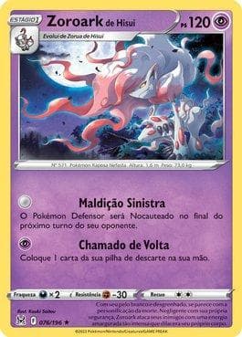 Carta Hisuian Zoroark (076/196) do set Origem Perdida — Pokémon TCG | Bynx