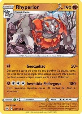 Carta Rhyperior (091/196) do set Origem Perdida — Pokémon TCG | Bynx