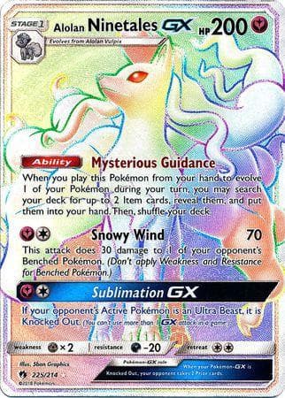 Carta Alolan Ninetales-GX (225/214) do set Trovões Perdidos — Pokémon TCG | Bynx