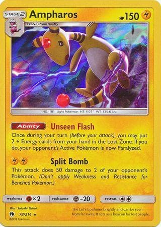 Carta Ampharos (78/214) do set Trovões Perdidos — Pokémon TCG | Bynx