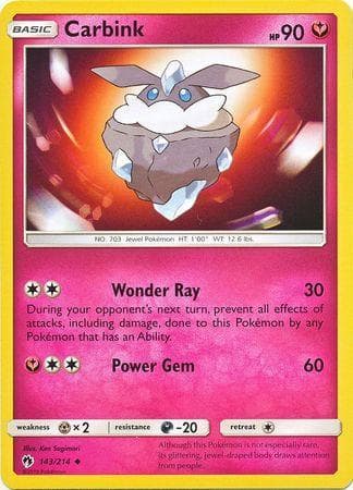 Carta Carbink (143/214) do set Trovões Perdidos — Pokémon TCG | Bynx