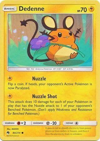 Carta Dedenne (84/214) do set Trovões Perdidos — Pokémon TCG | Bynx