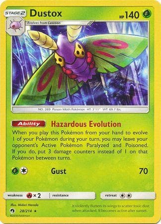 Carta Dustox (28/214) do set Trovões Perdidos — Pokémon TCG | Bynx
