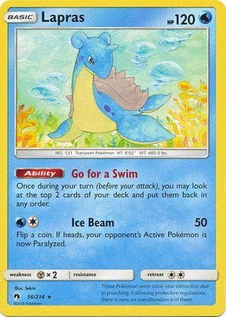 Carta Lapras (56/214) do set Trovões Perdidos — Pokémon TCG | Bynx