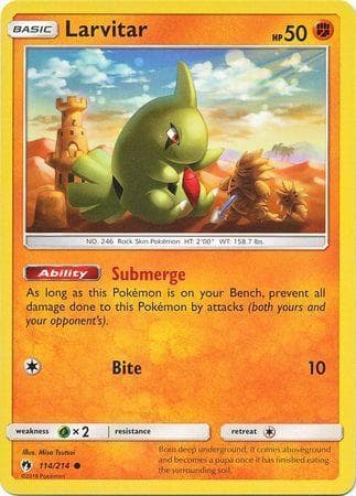 Carta Larvitar (114/214) do set Trovões Perdidos — Pokémon TCG | Bynx