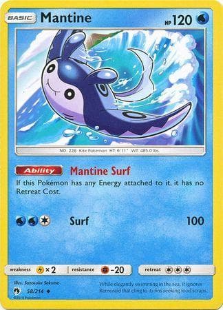 Carta Mantine (58/214) do set Trovões Perdidos — Pokémon TCG | Bynx