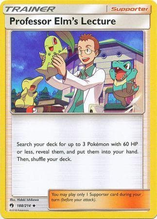 Carta Professor Elm's Lecture (188/214) do set Trovões Perdidos — Pokémon TCG | Bynx