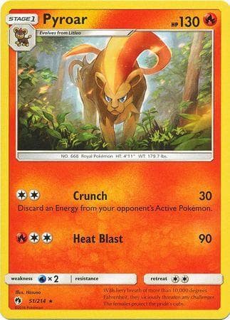 Carta Pyroar (51/214) do set Trovões Perdidos — Pokémon TCG | Bynx