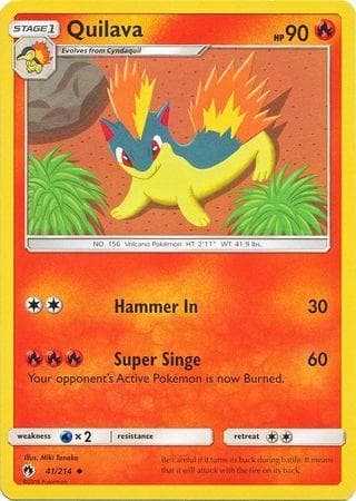 Carta Quilava (41/214) do set Trovões Perdidos — Pokémon TCG | Bynx