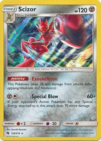 Carta Scizor (126/214) do set Trovões Perdidos — Pokémon TCG | Bynx