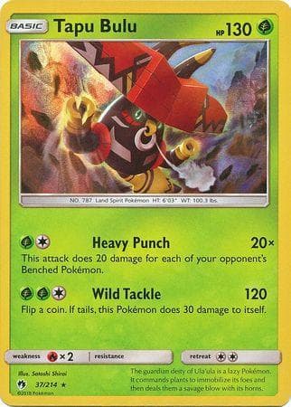 Carta Tapu Bulu (37/214) do set Trovões Perdidos — Pokémon TCG | Bynx