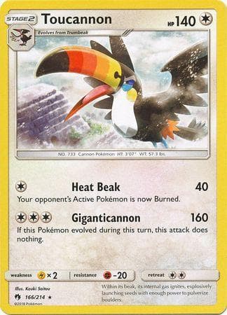Carta Toucannon (166/214) do set Trovões Perdidos — Pokémon TCG | Bynx