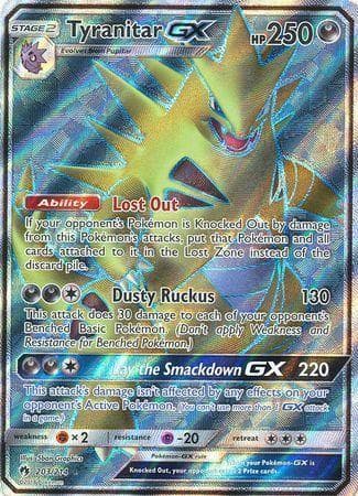 Carta Tyranitar-GX (203/214) do set Trovões Perdidos — Pokémon TCG | Bynx