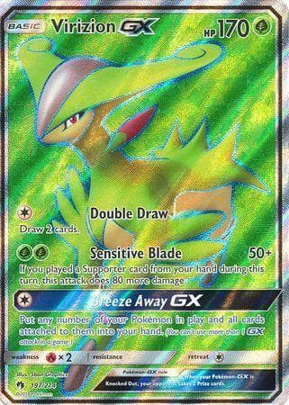 Carta Virizion-GX (197/214) do set Trovões Perdidos — Pokémon TCG | Bynx
