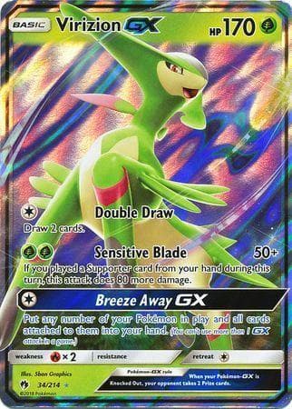 Carta Virizion-GX (34/214) do set Trovões Perdidos — Pokémon TCG | Bynx