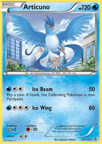 Carta Articuno (32/113) do set Tesouros Lendários — Pokémon TCG | Bynx