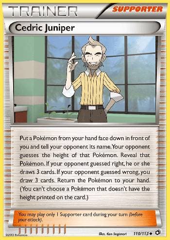 Carta Cedric Juniper (110/113) do set Tesouros Lendários — Pokémon TCG | Bynx