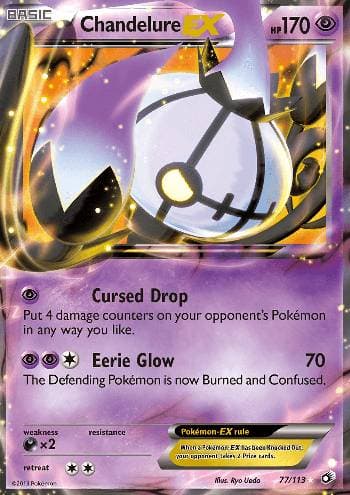 Carta Chandelure-EX (77/113) do set Tesouros Lendários — Pokémon TCG | Bynx