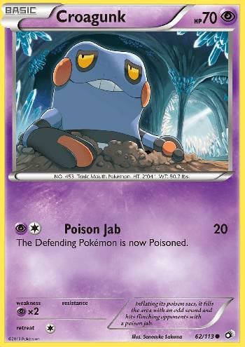 Carta Croagunk (62/113) do set Tesouros Lendários — Pokémon TCG | Bynx