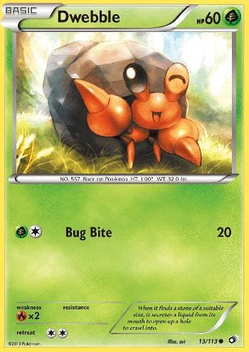 Carta Dwebble (13/113) do set Tesouros Lendários — Pokémon TCG | Bynx