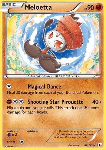 Carta Meloetta (86/113) do set Tesouros Lendários — Pokémon TCG | Bynx