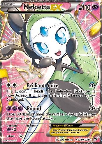 Carta Meloetta-EX (RC25/113) do set Tesouros Lendários — Pokémon TCG | Bynx