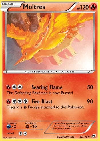 Carta Moltres (22/113) do set Tesouros Lendários — Pokémon TCG | Bynx