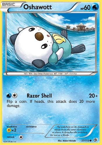 Carta Oshawott (37/113) do set Tesouros Lendários — Pokémon TCG | Bynx