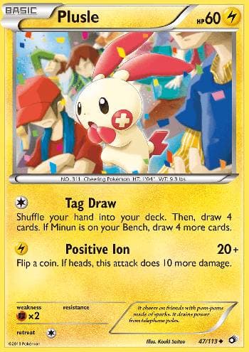 Carta Plusle (47/113) do set Tesouros Lendários — Pokémon TCG | Bynx