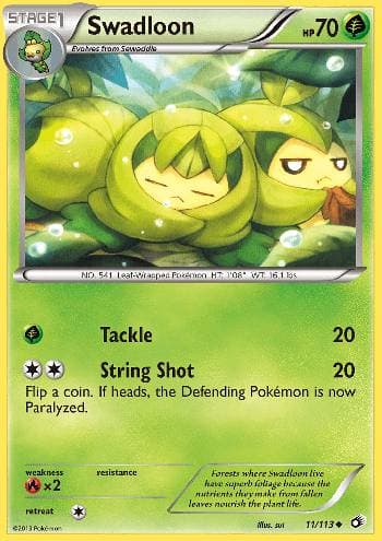 Carta Swadloon (11/113) do set Tesouros Lendários — Pokémon TCG | Bynx