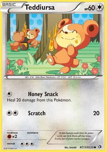 Carta Teddiursa (RC15/113) do set Tesouros Lendários — Pokémon TCG | Bynx