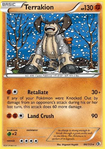 Carta Terrakion (84/113) do set Tesouros Lendários — Pokémon TCG | Bynx