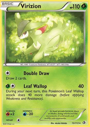 Carta Virizion (15/113) do set Tesouros Lendários — Pokémon TCG | Bynx